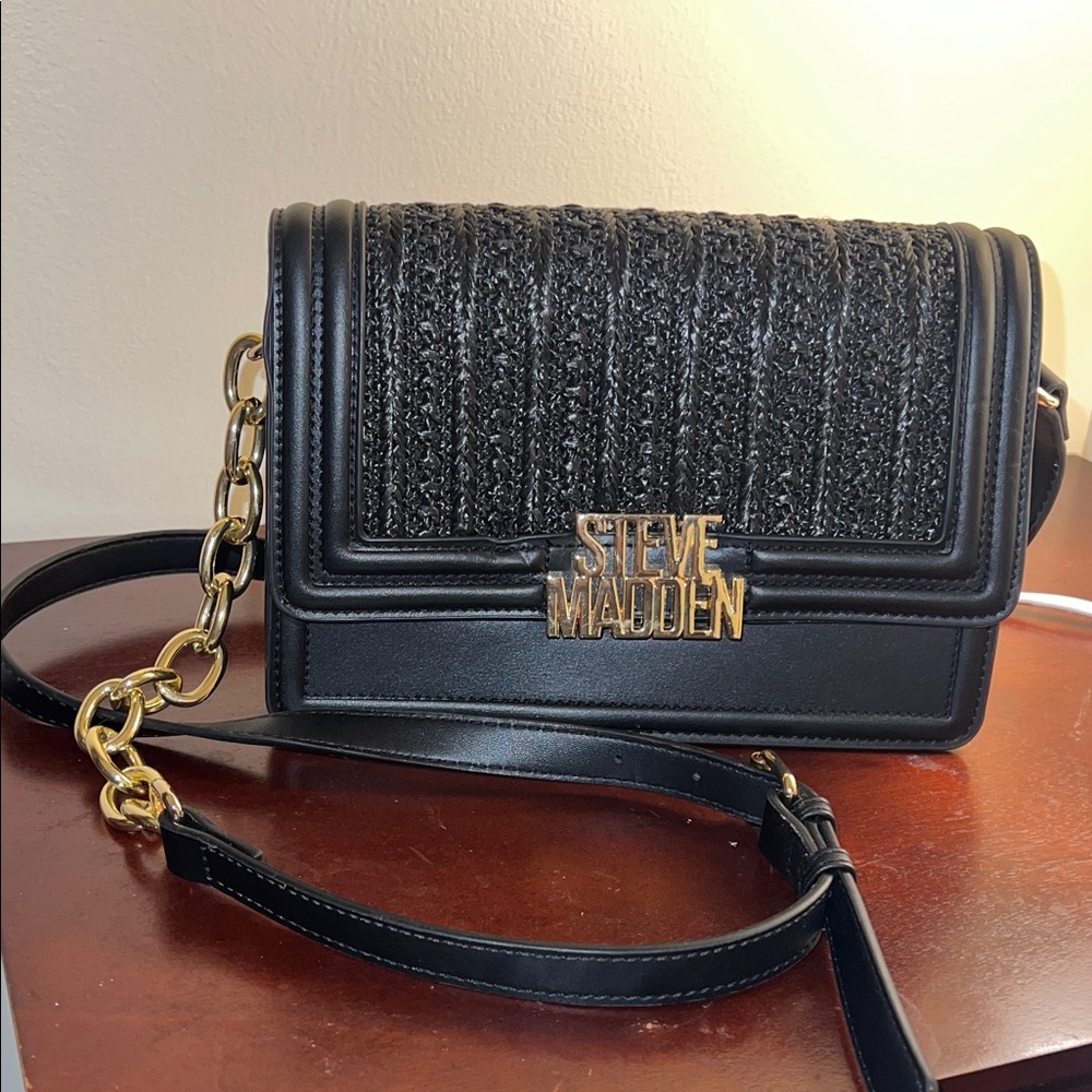Steve Madden Black and Gold Women's Bag
